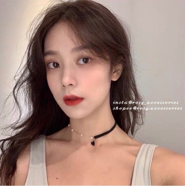 ROSY - CHOKER TRÁI TIM MIX NGỌC TRAI GIẢ