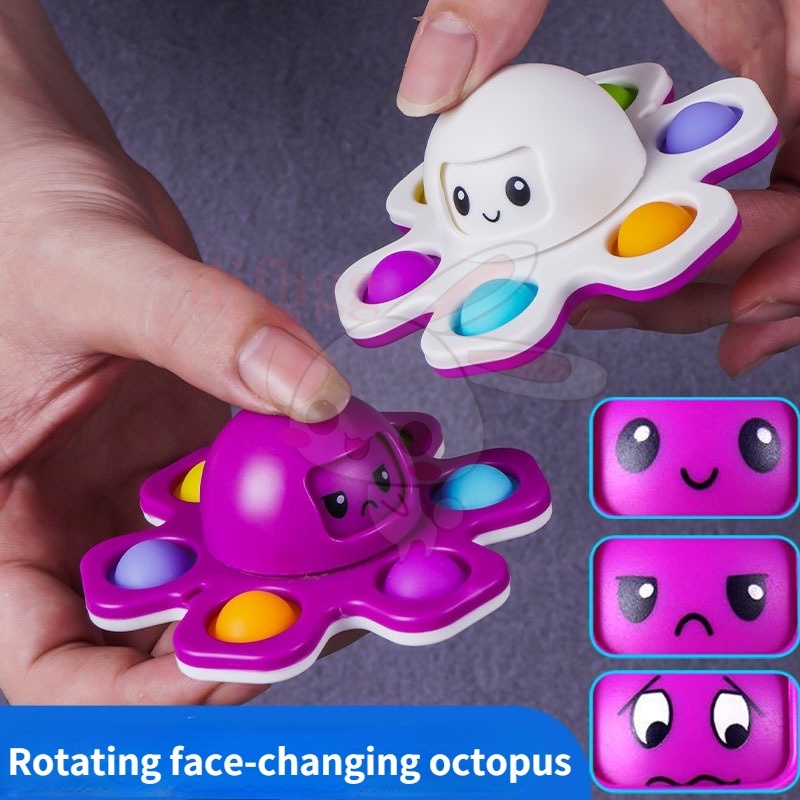 pop it fidget toy among us giá rẻ nhất Đồ chơi nhấn bong bóng hình chú bạch tuột thu quay đầu thay đổi khuôn mặt