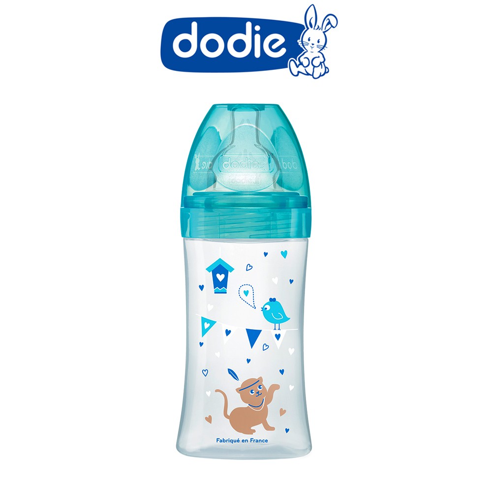 Bình Sữa dodie Hình Tam Giác Thông Minh Núm Ti Dẹt 270ml