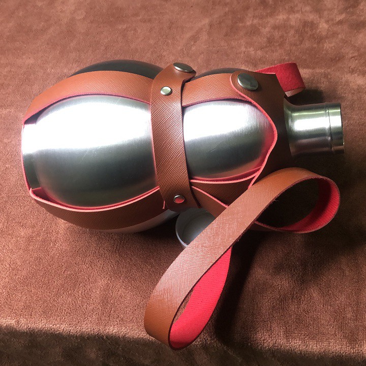 Bình hồ lô inox 2 lít có tặng kèm bao da