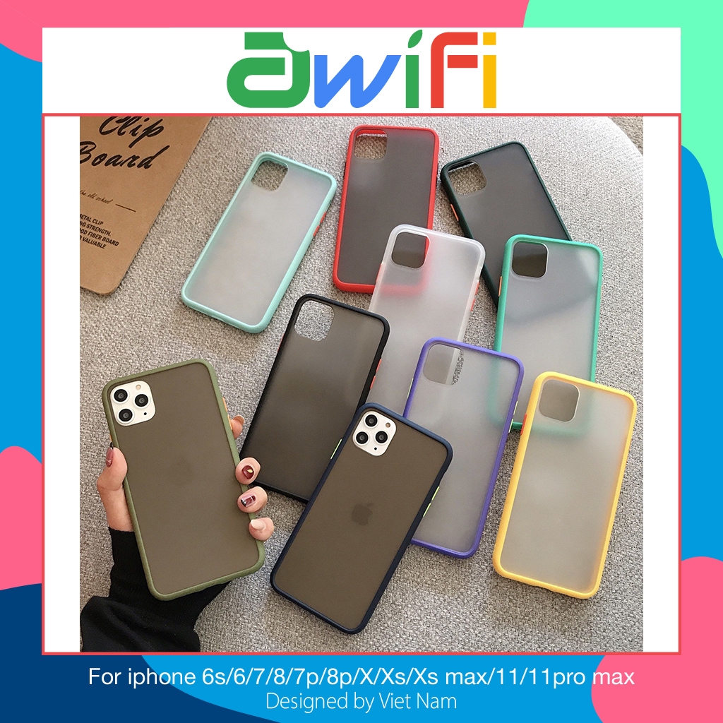 Ốp điện thoại bề mặt mịn viền nhiều màu sắc cho iPhone 6/6s/6plus/6splus/7/8/7plus/8plus/x/xs/xs max/11/11promax | BigBuy360 - bigbuy360.vn