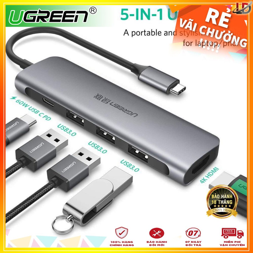 Cáp USB Type-C Sang HDMI/ Hub USB 3.0 Ugreen 50209 Chính Hãng