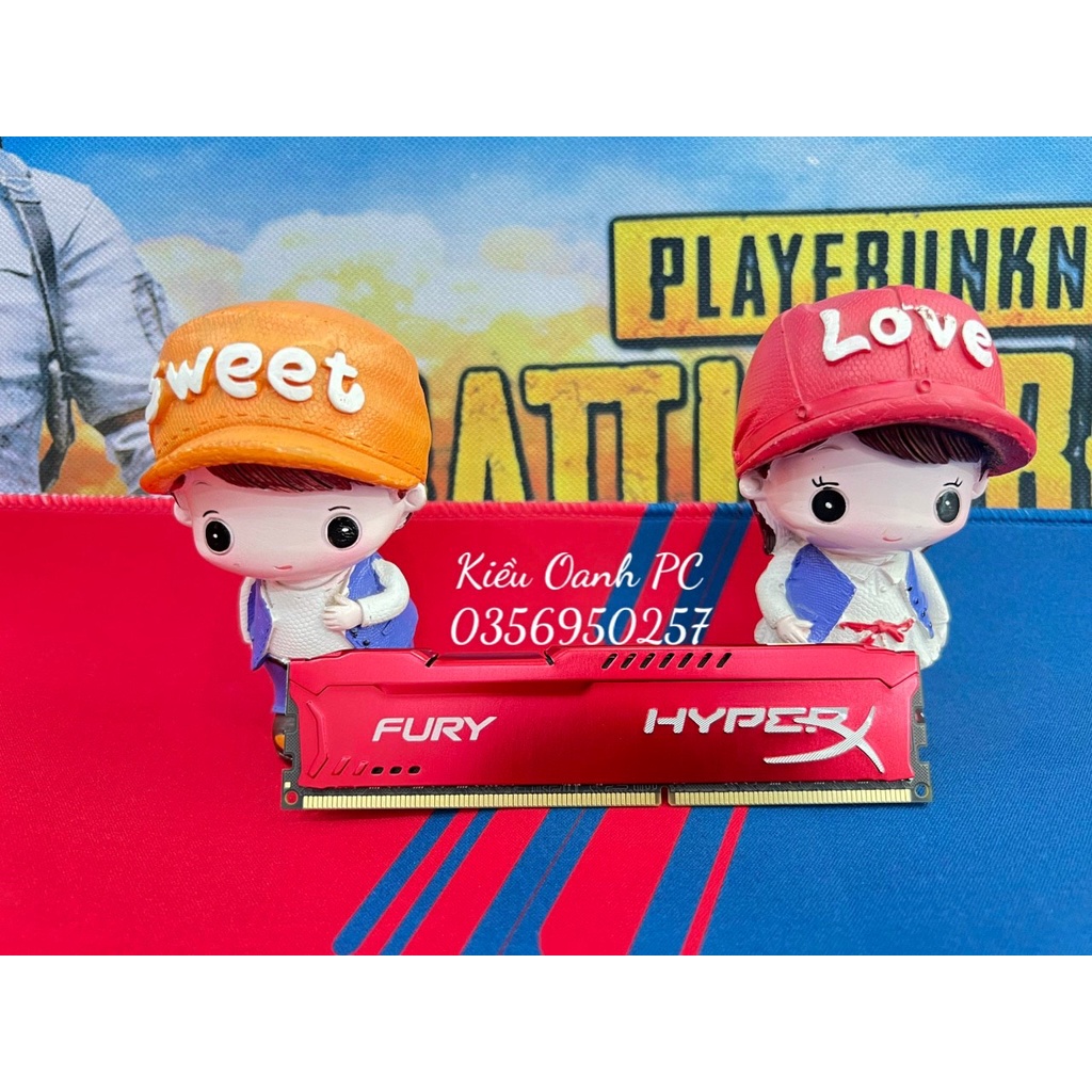 Ram PC - Ram máy tính bàn Kingston HyperX Fury Red 8GB (1x8GB) DDR3 Bus 1600Mhz có tản - Mới Bảo hành 36 Tháng (1 đổi 1)