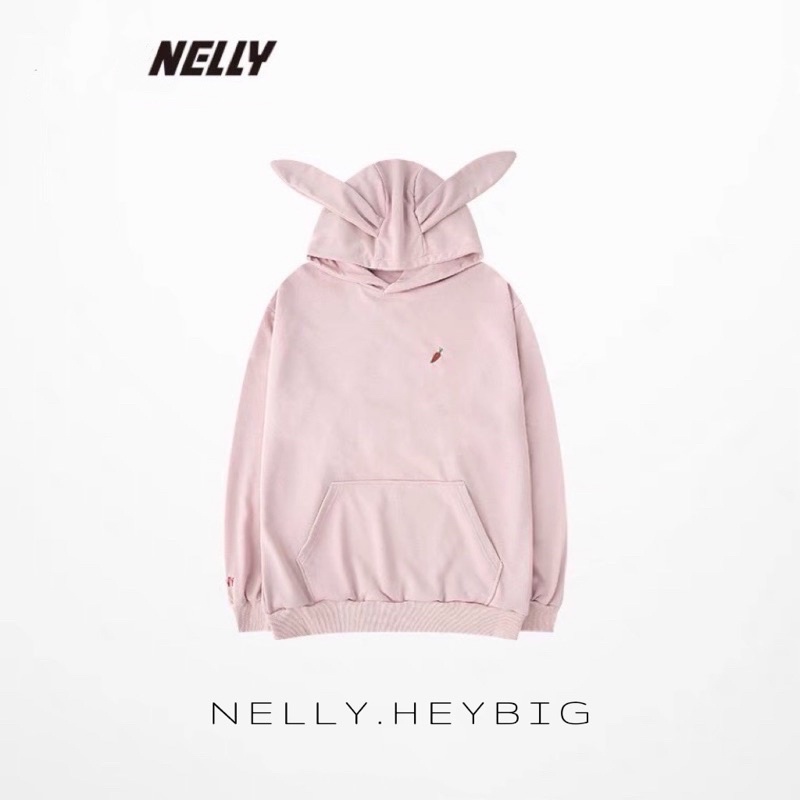 Áo Hoodie da cá 4142 Nelly Heybig dáng unisex form rộng carrot & rabbit 100