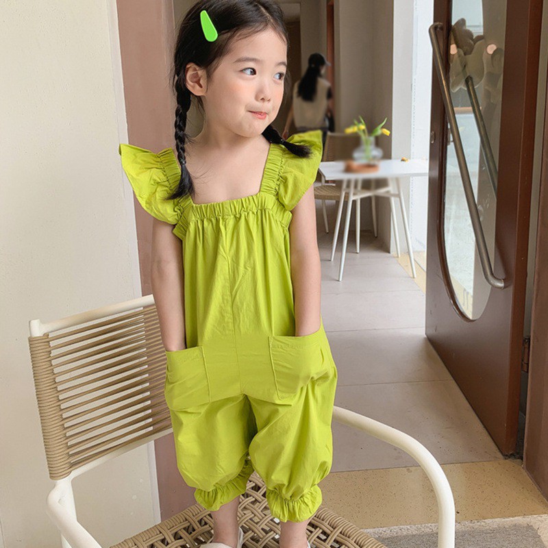 Áo Liền Quần Sát Nách Phong Cách Hàn Quốc Cho Bé Gái