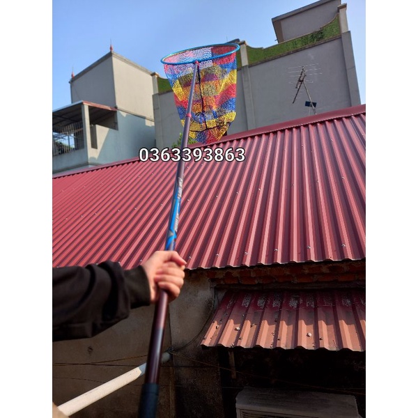 Vợt xúc cá carbon. vợt vớt cá carbon 2m1.2m4.2m7