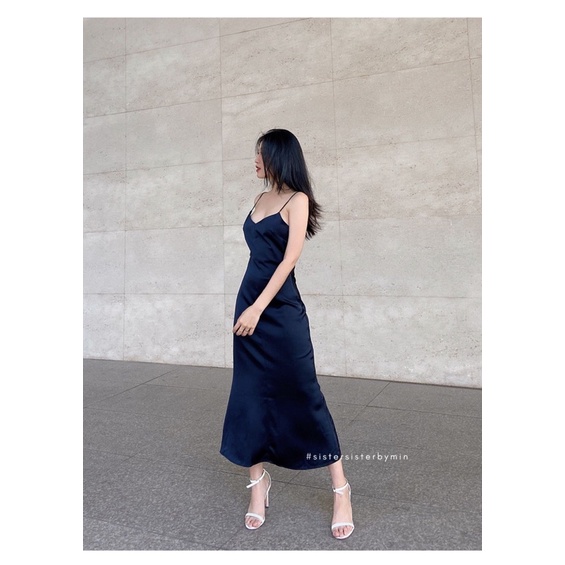 SISTERSISTER - Đầm hai dây lụa suông SLIPDRESS