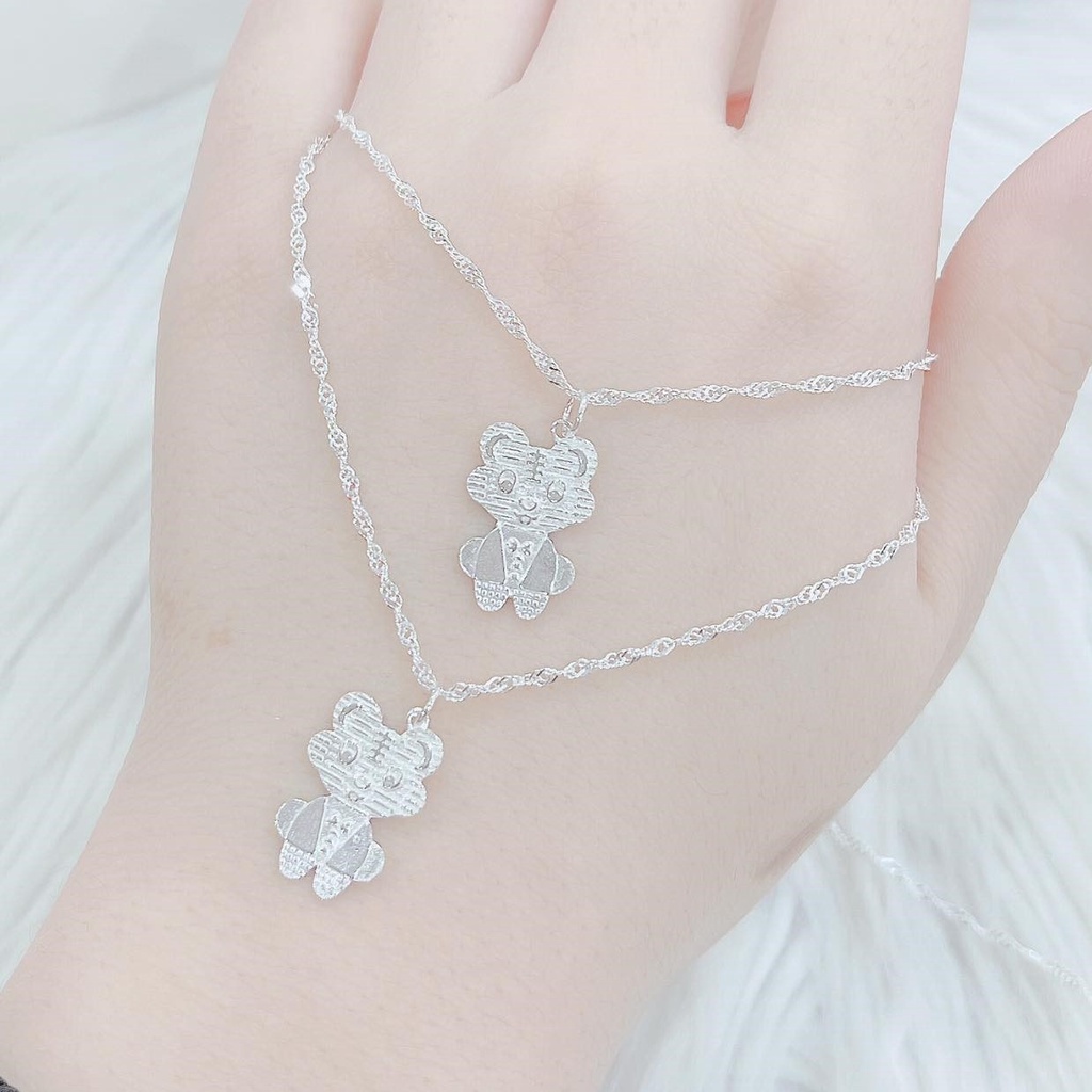 Dây chuyền bạc nữ mặt hình chú sóc đáng yêu