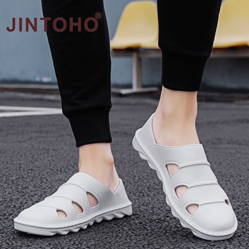 Giày lười JINTOHO đục lỗ thời trang đi biển mùa hè 2021 cho nam