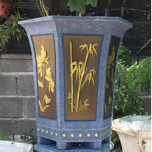 Khuôn chậu cảnh lục giác ống cao 55 rộng 43