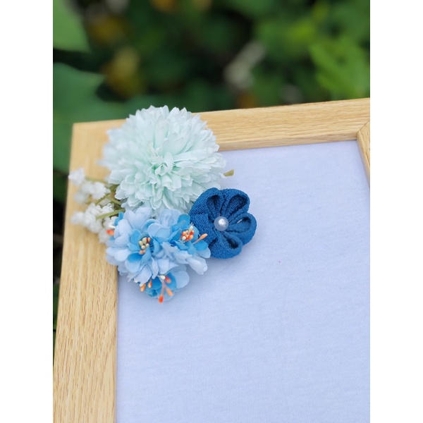 Trâm cài tóc Kanzashi màu xanh dương- trâm cài cổ trang