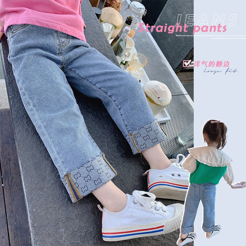 Quần Jeans Dài Phong Cách Hàn Quốc Thời Trang Xuân Thu Kiểu Mới Cho Bé Gái