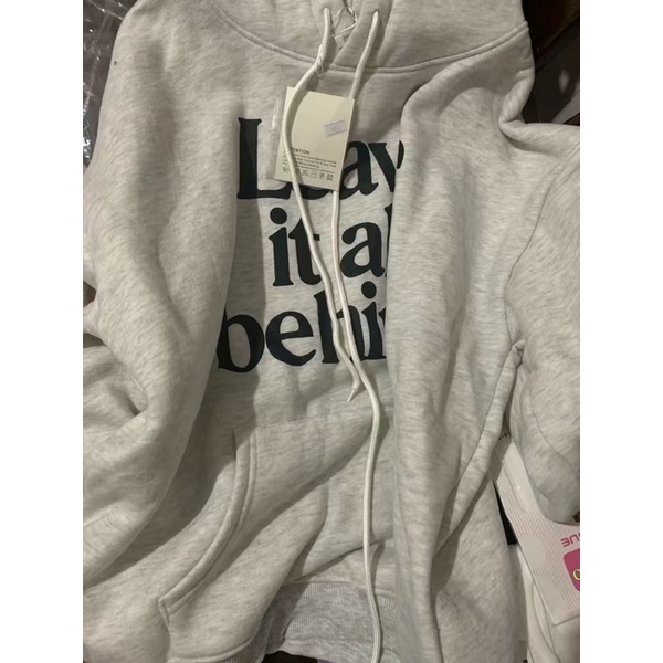 Hoodie nỉ lót bông chữ in