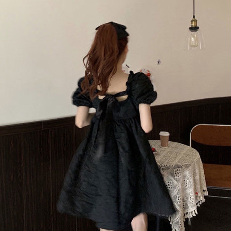 Váy BBD Tay Bồng Buộc Nơ Sau