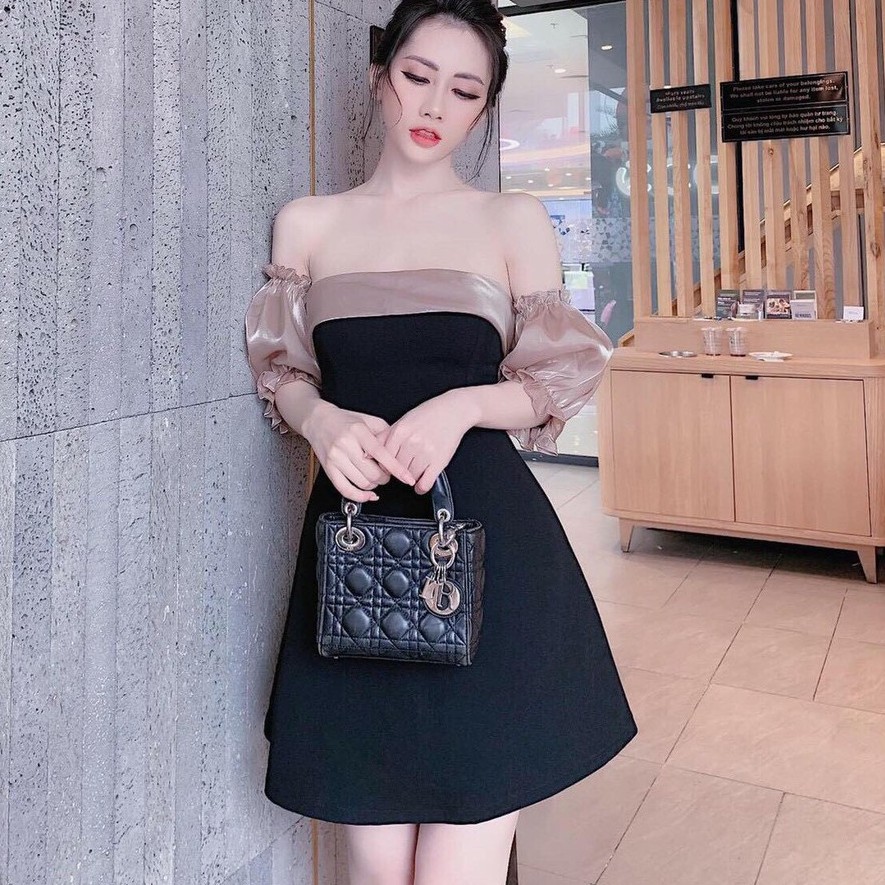 Đầm dự tiệc trễ vai tay phồng lịch sự quý cô | BigBuy360 - bigbuy360.vn