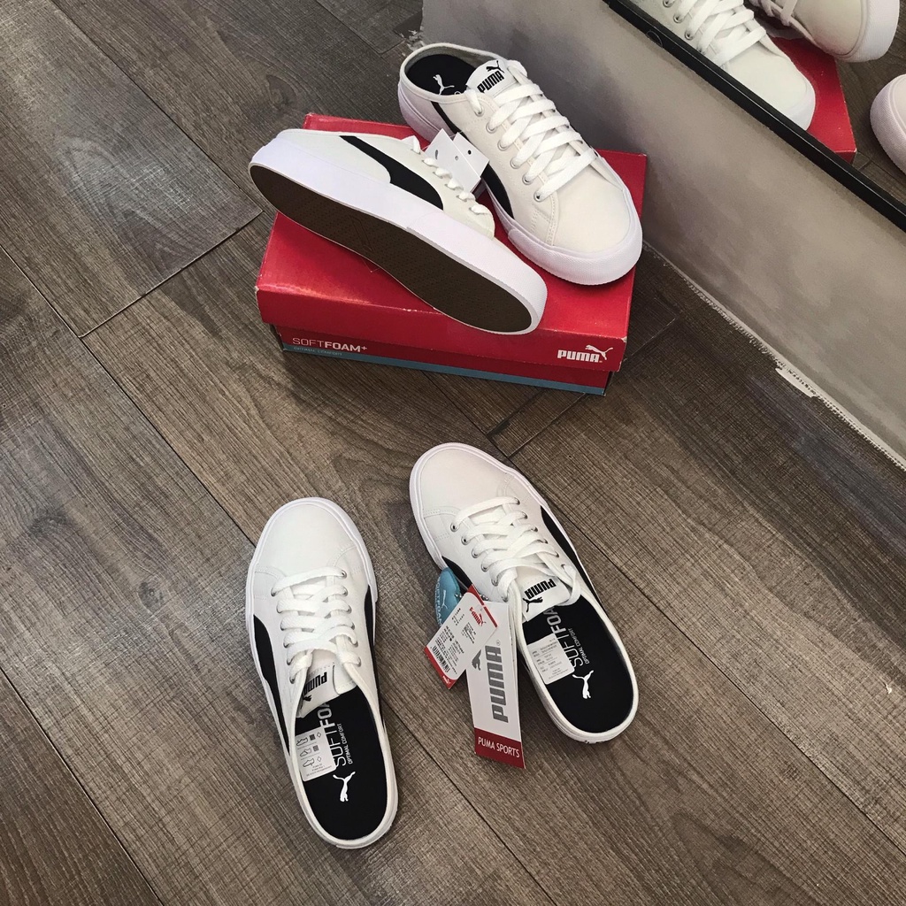 Giày đạp gót mule Puma trắng Puma Bari Mule Auth có sẵn - nhận order