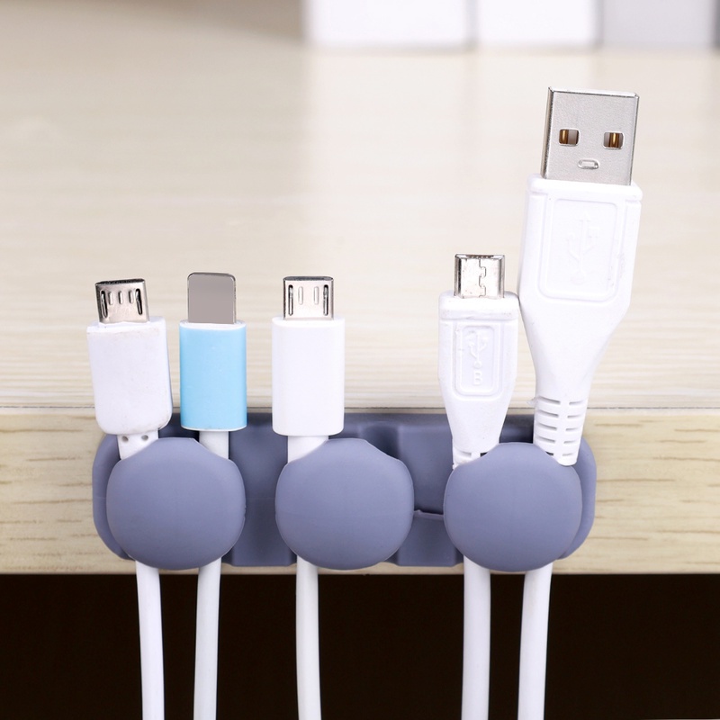 Giá Đỡ Dây Cáp Sạc 4/6 Lỗ Bằng Silicone Tiện Dụng