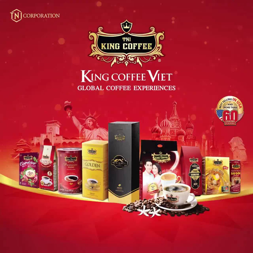 Cà phê king coffee số 1, Cafe rang xay gu đậm pha phin gói 500g