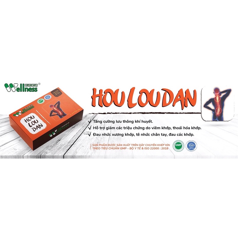 Thực phẩm giảm đau xương khớp Hou Lou Dan - thoát vị đĩa đệm, tê tay tê chân