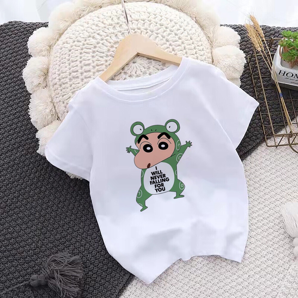 Áo Thun Tay Ngắn In Hình shin Cậu Bé Bút Chì Dễ Thương Cho Bé Trai & Gái
