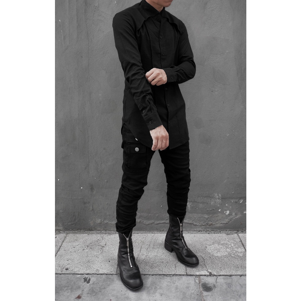 Áo sơ mi dài tay đũi vạt đối xứng RICH - AS043