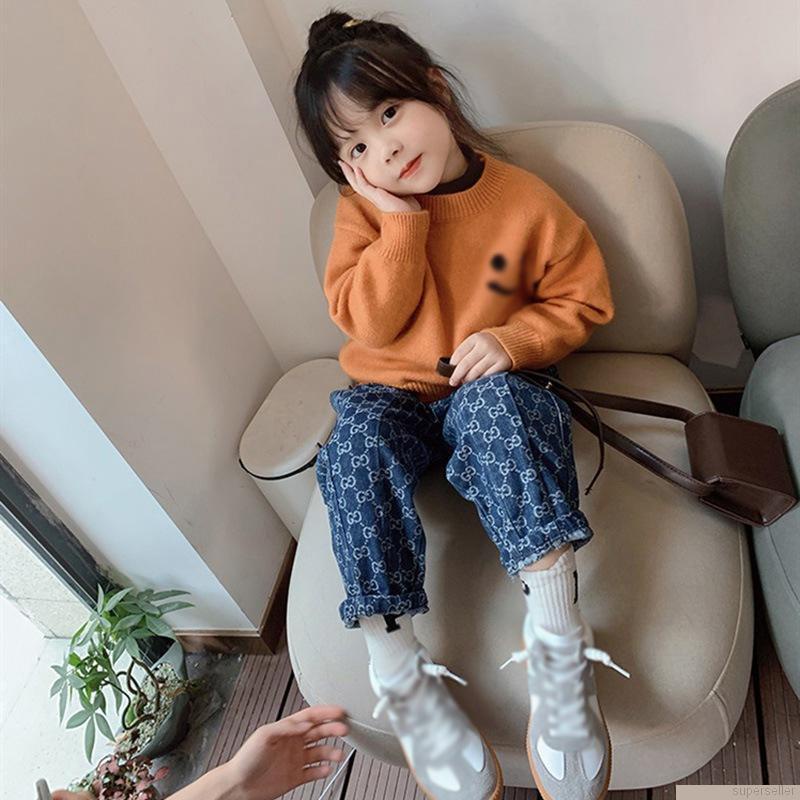 Quần jean dài co giãn đáng yêu hợp thời trang dành cho bé gái