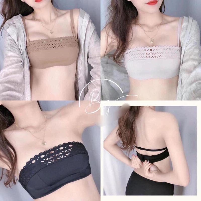 Áo bra cúp ngực viền ren hàng QC