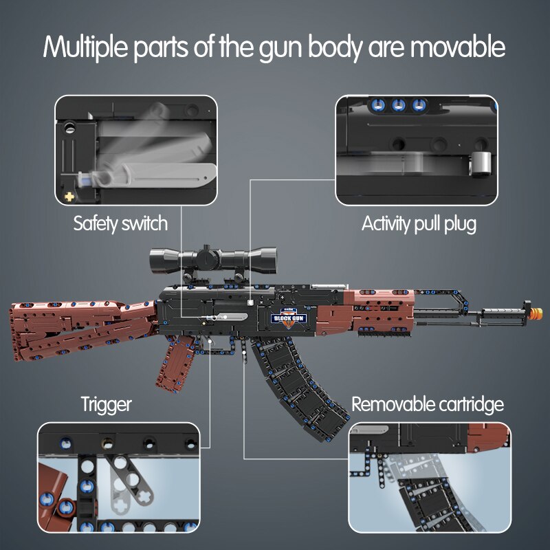 Đồ chơi Lắp ráp Mô hình Cada C61009 SWAT Military WW2 Weapon AK47