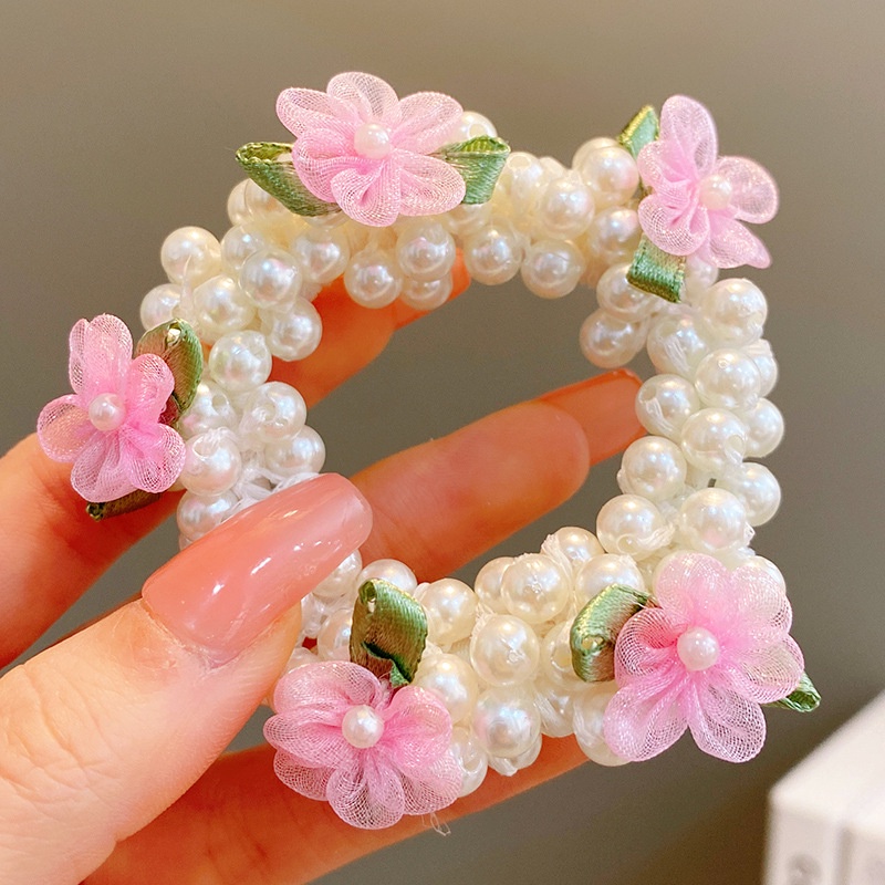 Dây Buộc Tóc Đính Ngọc Trai / Nơ / Hoa Xinh Xắn Cho Bé Gái