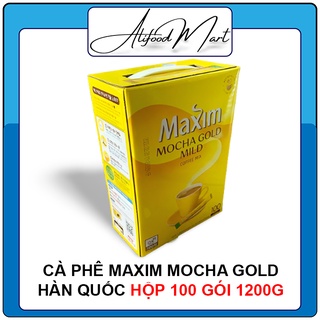 Cà phê Maxim mocha gold Hàn quốc Hộp 100 gói 1200g có quai xách làm quà