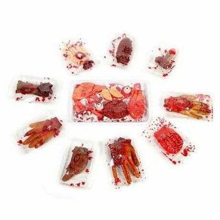 Trang trí Halloween bàn tay giả Thức ăn của ma quỷ bằng su (không có khay bọc)