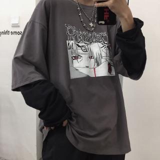 Áo Thun Tay Dài Giả Hai Lớp In Hình Naruto Thời Trang Mùa Thu Cho Nam