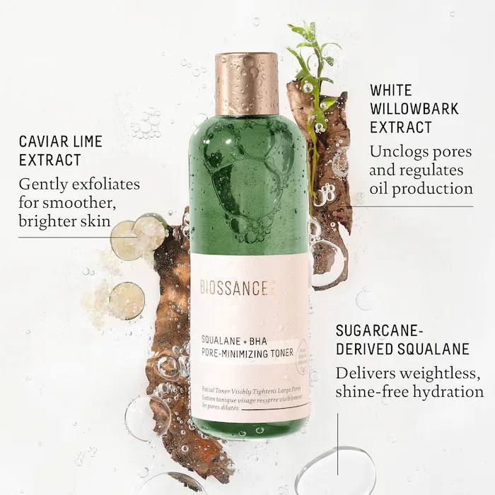 BIOSSANCE  Nước Cân Bằng Da Squalane + BHA Pore-Minimizing Toner