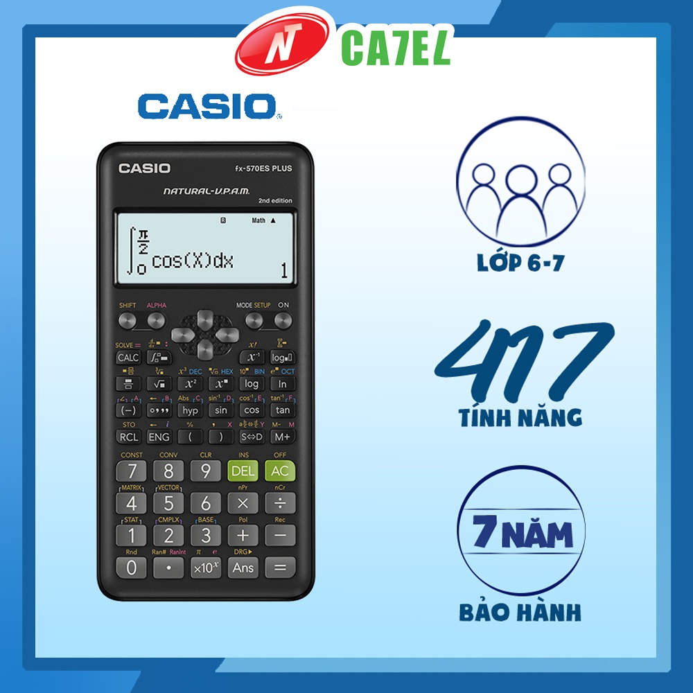 Máy tính CASIO FX 570ES Plus hàng chính hãng bảo hành 7 năm