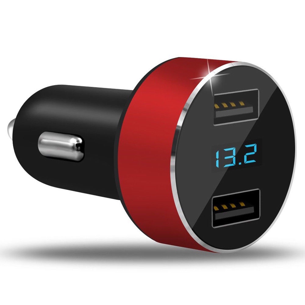 Tẩu Sạc Điện Thoại Mini Hai Cổng USB 3.1A Có Màn Hình LED Kỹ Thuật Số Cho Xe Hơi