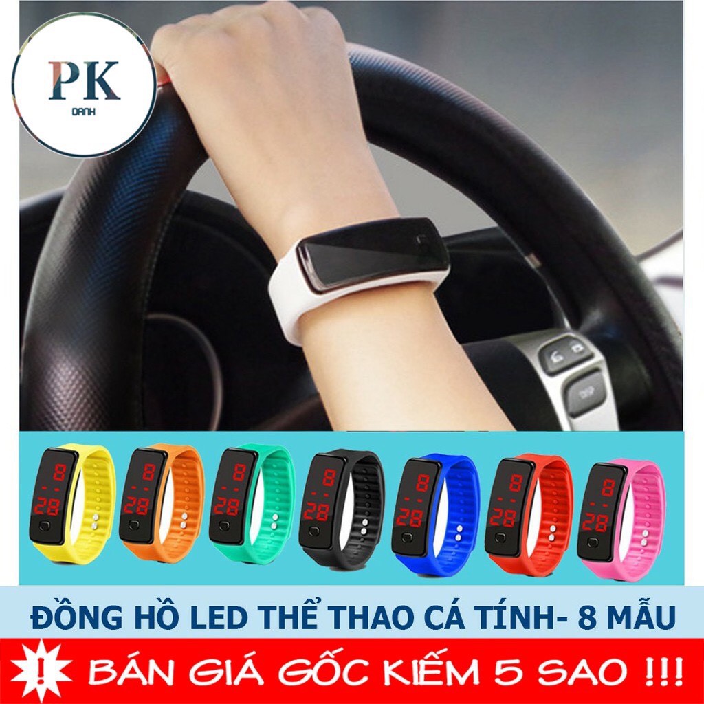 Đồng hồ đèn led unisex thể thao nam nữ dây cao su trẻ trung năng động < dáng thể thao > | BigBuy360 - bigbuy360.vn