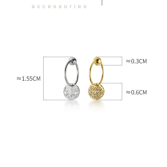 Bông tai bạc EVERMORE, khuyên tai thả tròn trơn bạc ý 925, phong cách thanh lịch, minimalism - H036