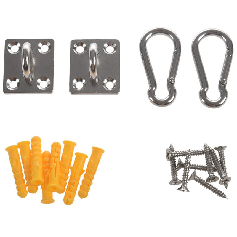 Set 2 Móc Treo Võng Gắn Tường Hình Chữ U Bằng Thép Không Gỉ Đa Năng Chịu Được Sức Nặng Kèm Móc