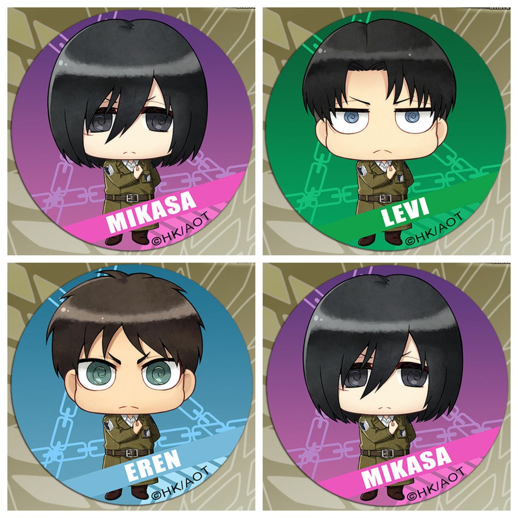 Huy hiệu cái áo IN HÌNH Attack on Titan Đại chiến Titan anime chibi dễ thương xinh xắn mẫu 3