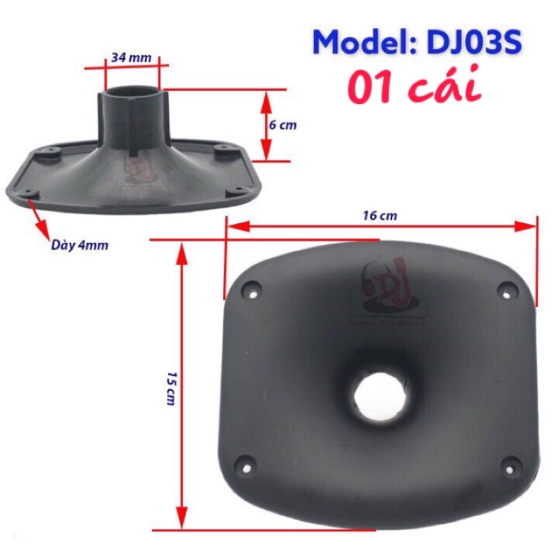 Họng kèn loa 15x16 cm. Giá 01 chiếc. họng loa kéo nhựa cao cấp dầy, họng treble 250, treble 350, treb 450, loa kéo