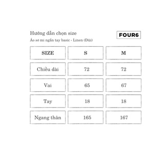 [FOUR6] Áo sơ mi ngắn tay basic cổ đức