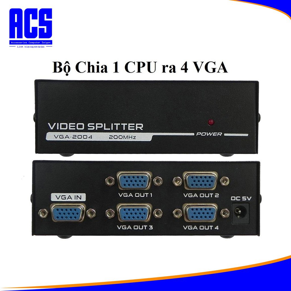 Hub 1 CPU ra 4 VGA. Một máy tính ra 4 màn hình cùng nội dung. Vi Tính Quốc Duy.