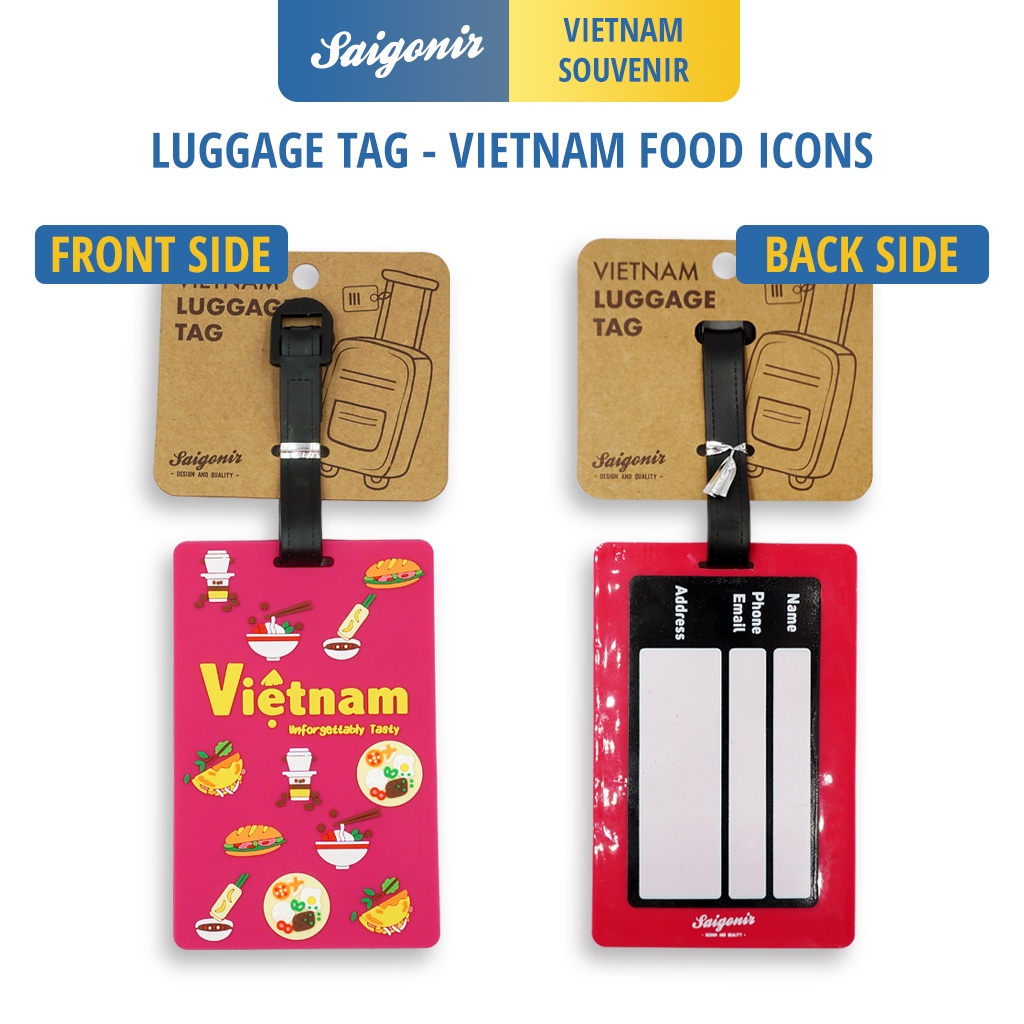 Thẻ Treo Hành Lý Ba lô Va li Nhựa Dẻo PVC Luggage Tag Saigonir - Hình Ảnh Việt Nam - Quà Tặng - Quà Lưu Niệm Việt Nam