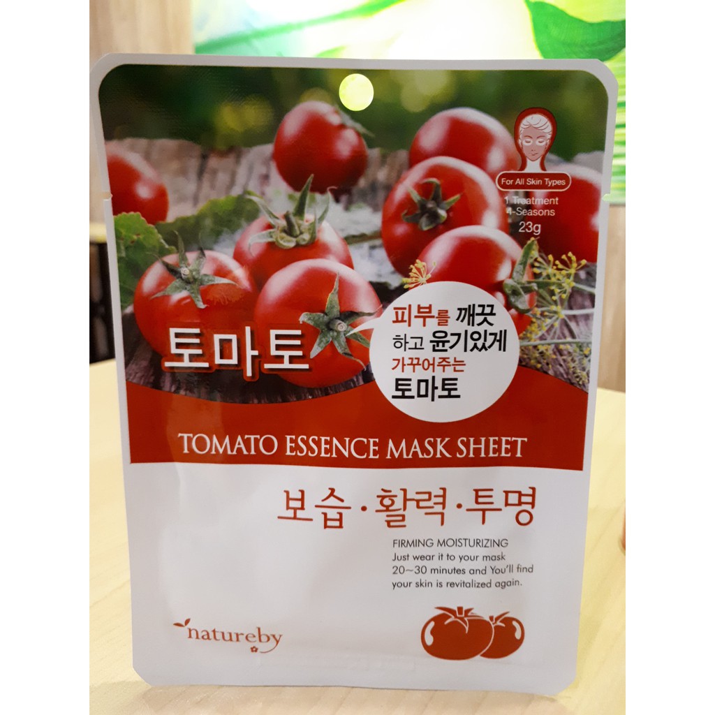 ️🍀Mặt Nạ Dưỡng Trắng Da Cà Chua Natureby Tomato Essence Mask Sheet- Hàn Quốc️🍀