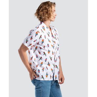 Áo sơ mi trắng Levis nguyên tag cực xịn S/M hoạ tiết chim