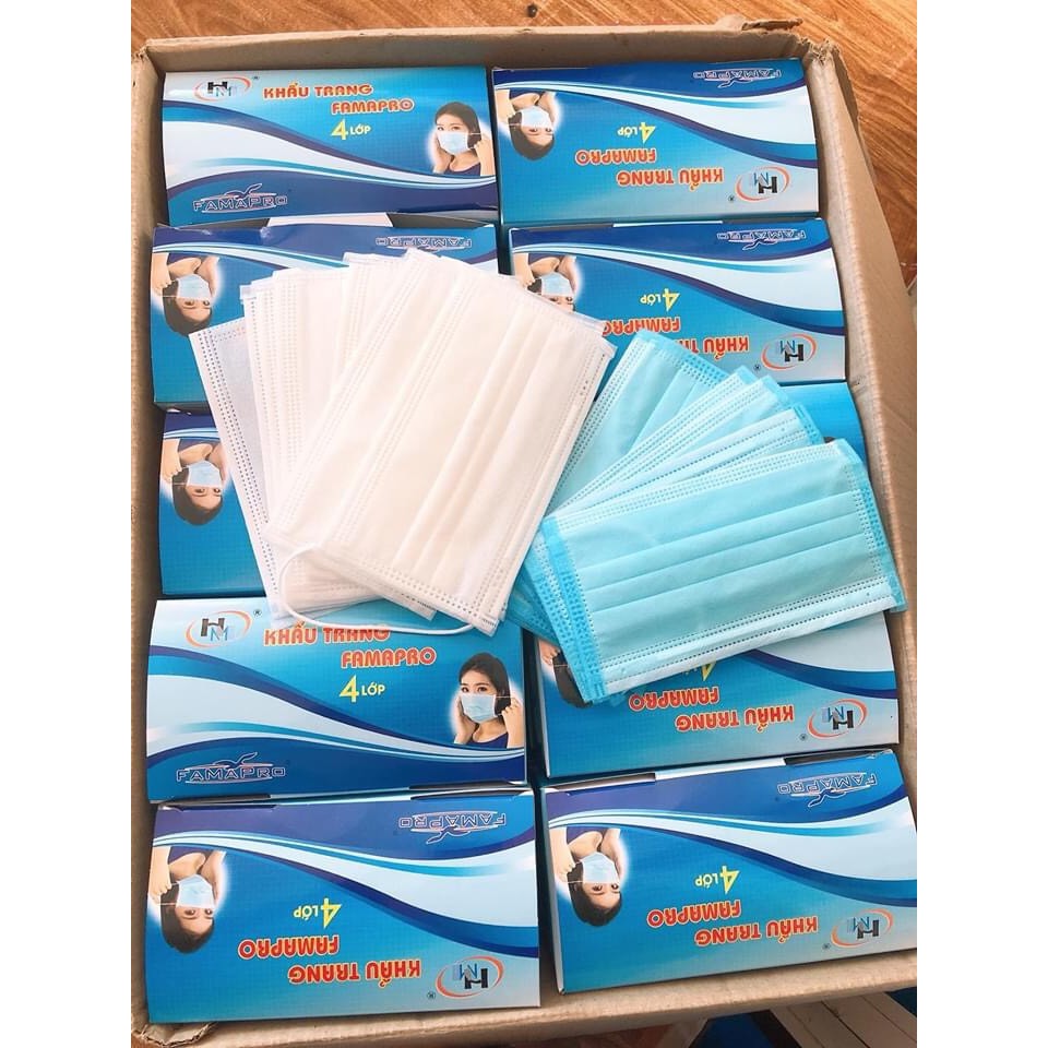 Khẩu trang y tế 4 lớp , khẩu trang y tế kháng khuẩn hộp 50 cái | BigBuy360 - bigbuy360.vn