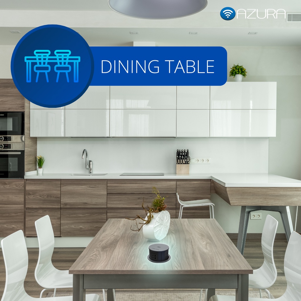 Ổ Cắm Âm Bàn Đa Năng 15W Cơ Học Dùng Cho Văn Phòng/Bếp AZURA | AUS-POP11