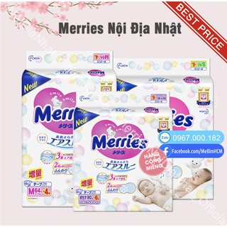 [THÊM MIẾNG]Bỉm Merries Dán/Quần Nội Địa Nhật Cộng Miếng (Date Mới) NB96/ S88/ M68/ L58/ M64/ L50/ Xl44/ XXL28