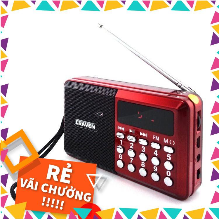 ☼Giá Hủy Diệt☼ Loa Đài FM Nghe Nhạc USB Thẻ Nhớ Craven Cr-16