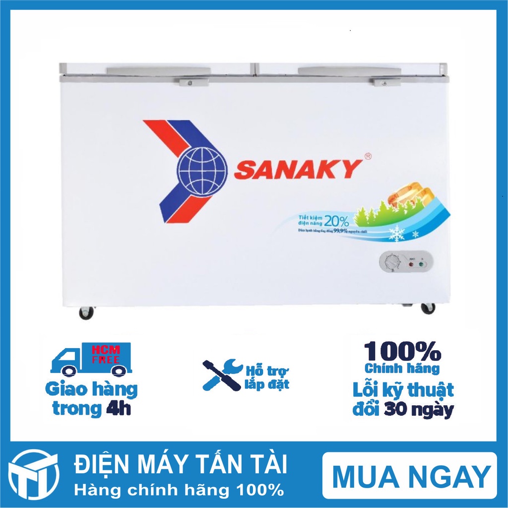 Tủ đông SANAKY 208 lít VH-2599A1 - 1 NGĂN 2 CÁNH, DÀN LẠNH ĐỒNG, MIỄN PHÍ GIAO HÀNG HCM.